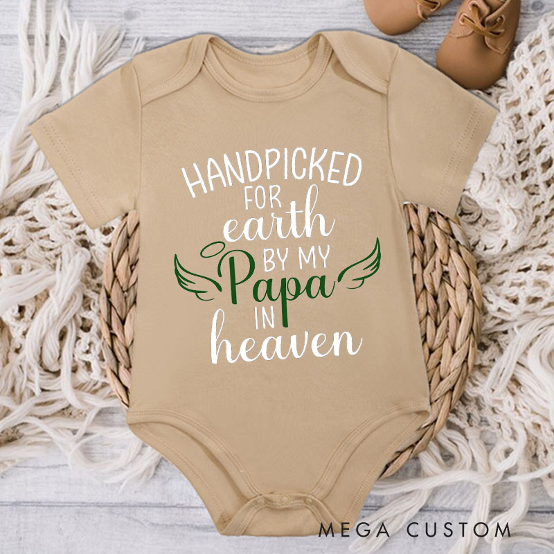 Personalized Handpicked for Earth Onesie in Heaven Onesie Bodysuit Baby Announcement Onesie Baby Shower Gift Heaven Sent Onesie New Baby Gift