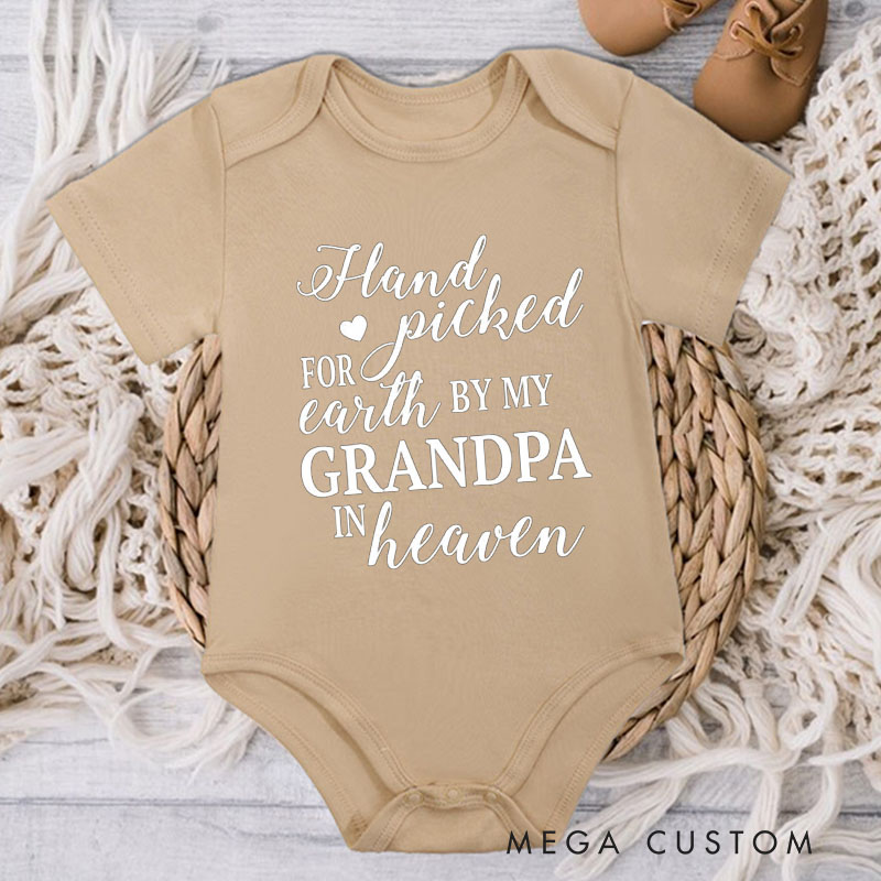 Personalized Handpicked for Earth by My Custom in Heaven Onesie Baby Bodysuit Announcement Onesie Baby Shower Gift Heaven Sent Onesie New Baby Gift