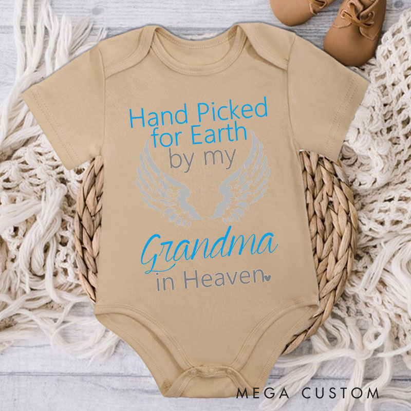 Personalized Handpicked for Earth by My Great Grandpa Grandma in Heaven Bodysuit Baby Announcement Onesie Baby Shower Gift Heaven Sent Onesie New Baby