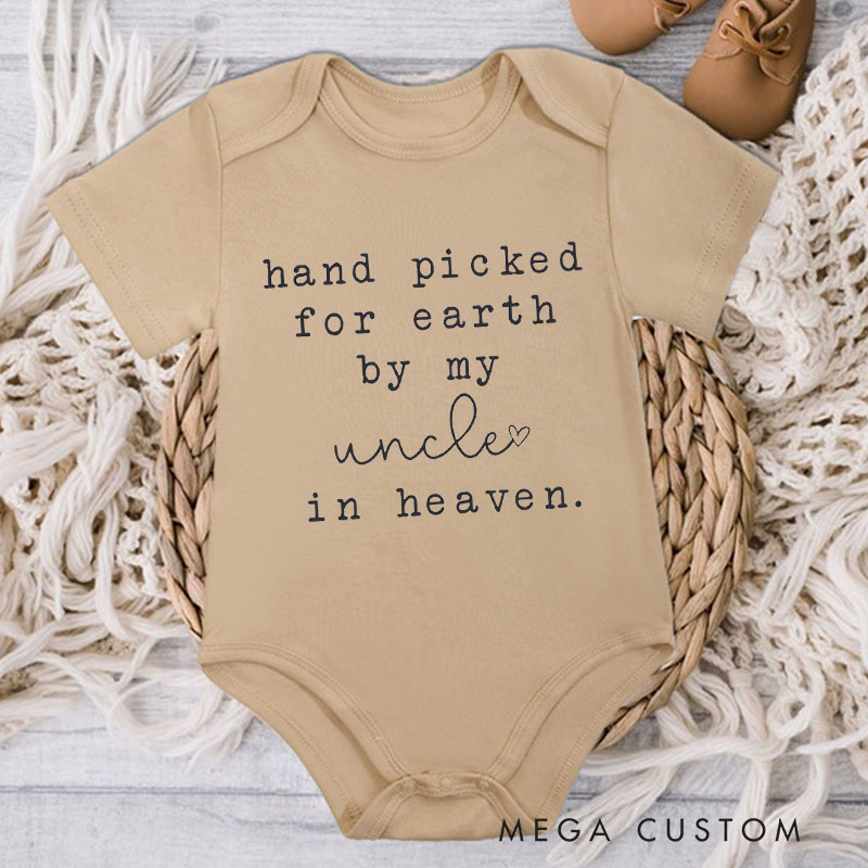 Personalized Handpicked for Earth Onesie in Heaven Bodysuit Baby Announcement Onesie Baby Shower Gift Newborn Onesie Heaven Sent Onesie New Baby Gift