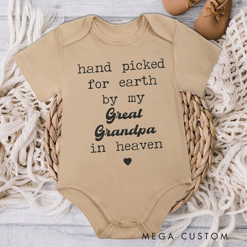 Personalized Handpicked from Heaven Onesie Baby Announcement Onesie Memorial Bodysuit Baby Shower Gift Newborn Onesie Heaven Sent Onesie New Baby Gift