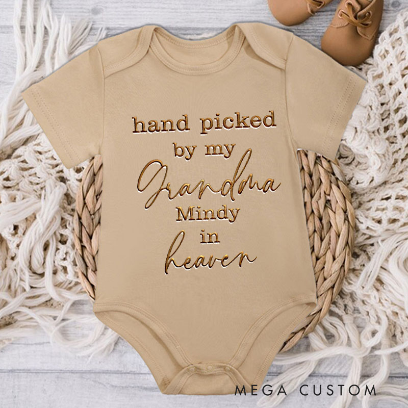 Personalized Baby Onesie Handpicked for Earth Onesie Embroidered Heaven Sent Onesie in Heaven Bodysuit Announcement Onesie Baby Shower Gift New Baby