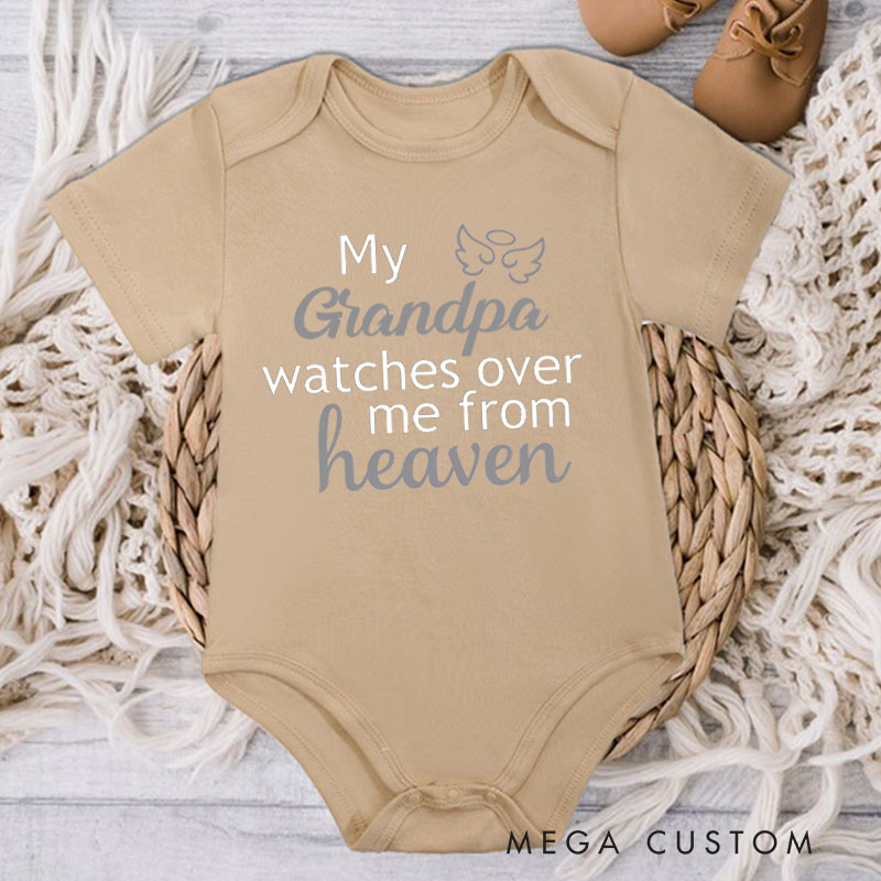 Personalized My Custom Name Watches over Me from Heaven Onesie Baby Bodysuit Heaven Sent Onesie Toddler Shirt Infant Shirt Custom Baby Shower Gift