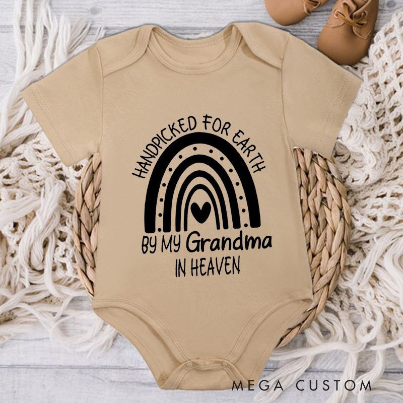 Personalized Handpicked for Earth Onesie Heaven Sent Bodysuit in Heaven Onesie Baby Announcement Onesie New Baby Gift Baby Shower Gift