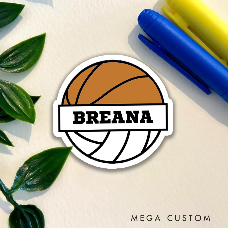 Personalized Volleyball and Basketball Design Sticker with Custom Team Name