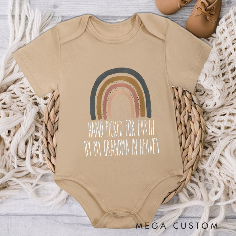 Personalized Handpicked for Earth Onesie Custom Heaven Sent Bodysuit in Heaven Onesie Announcement Onesie Baby Shower Gift New Baby