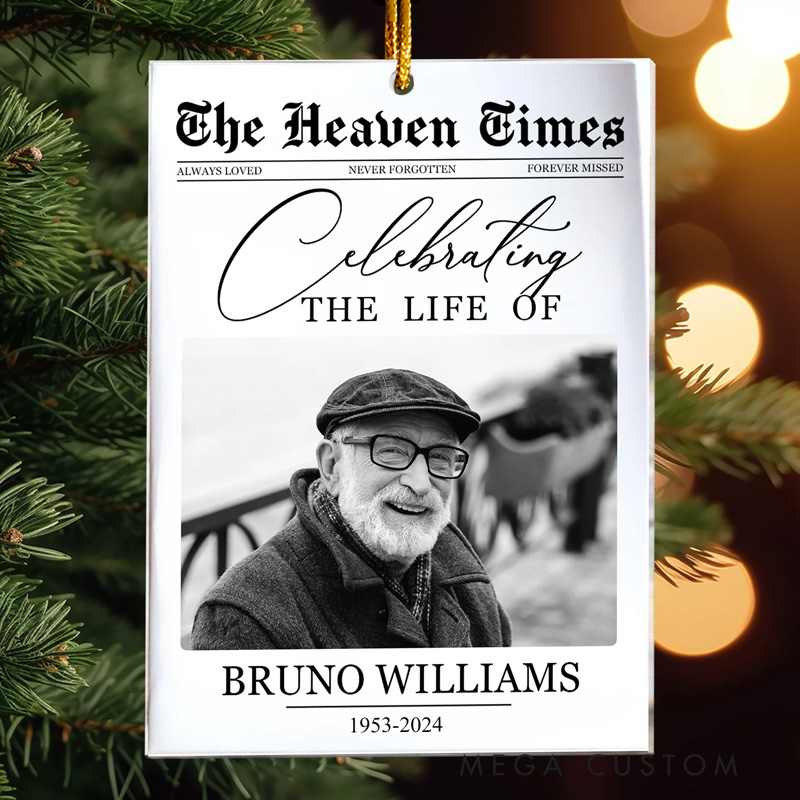 Personalized Photo Memorial Ornament The Heaven Times Acrylic Photo Christmas Ornament In Loving Memory Gift 