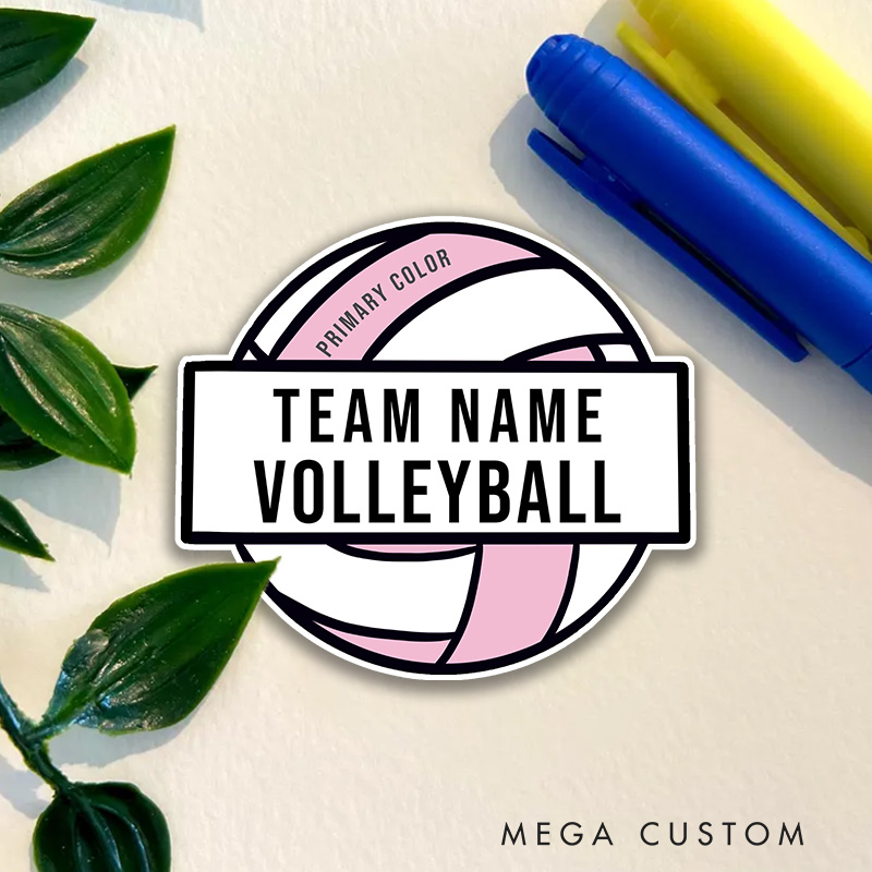 Personalized Volleyball Sticker with Custom Team Name, Perfect Gift For your Team