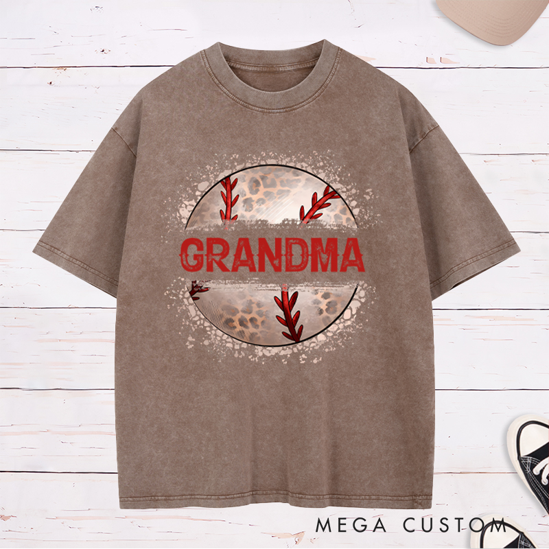 Personalized Athletic Washed T-Shirt with Unique Baseball and Custom Name Design  