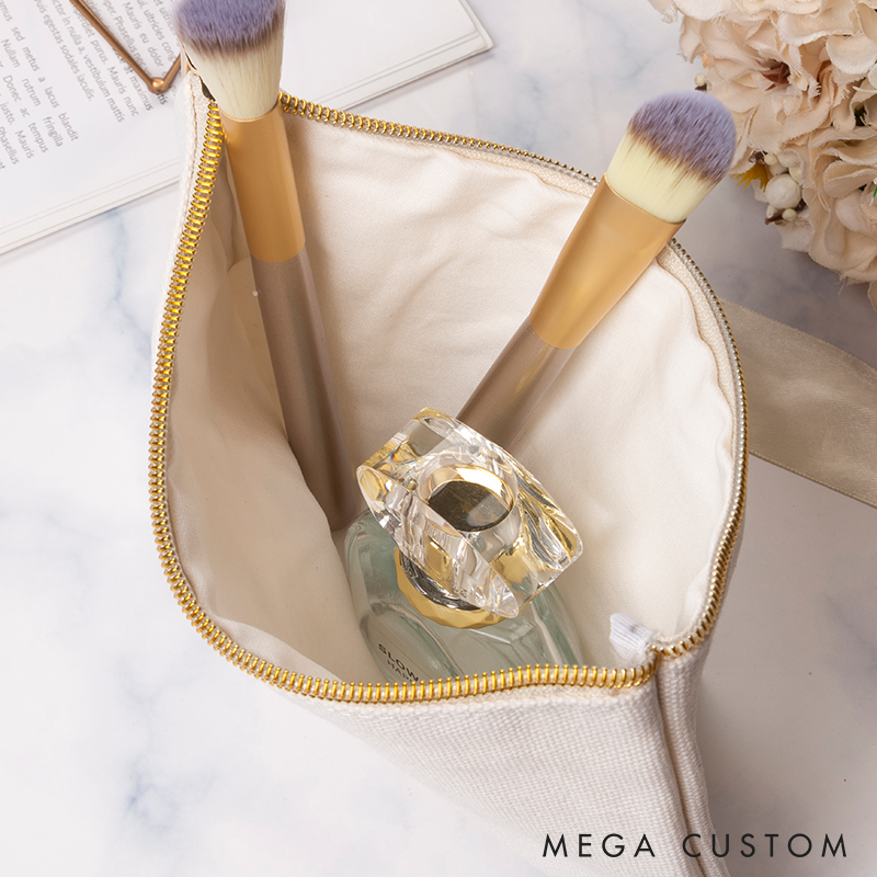 Personalized Makeup Bag with Name Bridal Shower Bachelorette Bridesmaid Gift Canvas Storage Bag Various Colors Clutch Bag Cosmetic Tolietry Bag