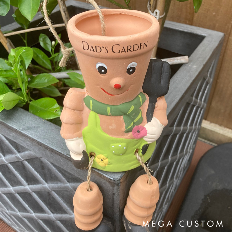 Personalised Plant Pot Man Dad's Garden Decor Gift Idea for Dad Grandad Gift Unique Men’s Gift Idea Garden Gift for Men