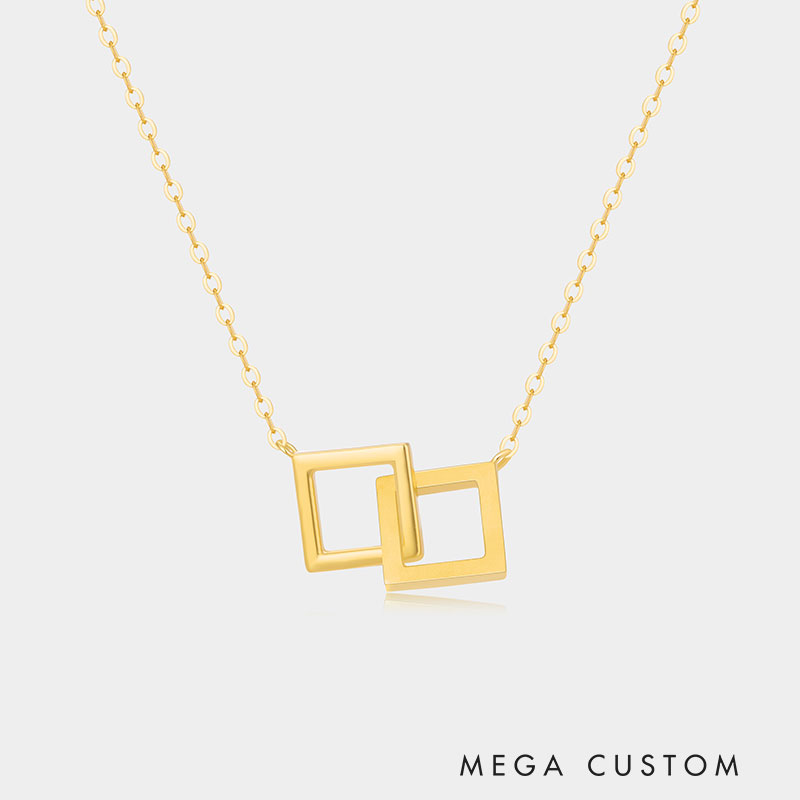 Personalized Interlocking Engraved Name Necklace A Gift for Family 925 Sterling Silver Necklace