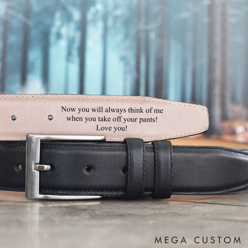Personalized Leather Belt Custom Handmade Belt Valentine's Day Gift  Engraved Leather Belt Gift for Boyfriend Best Man Gift