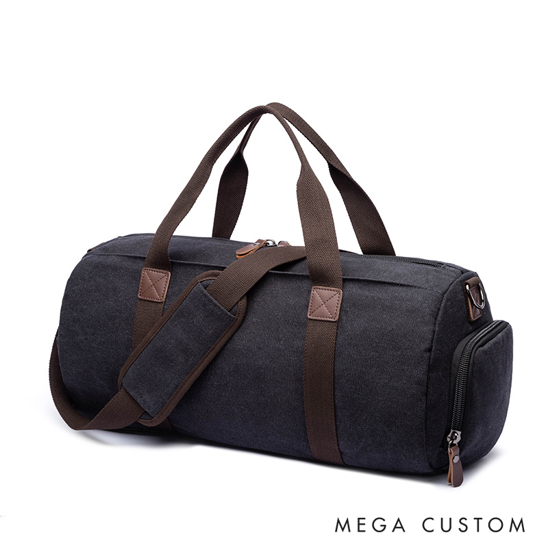 Personalized Canvas Duffle Bag Men's Travel Overnight Bag Custom Holiday Gift for Him Men's Duffel Bag Gym Bag