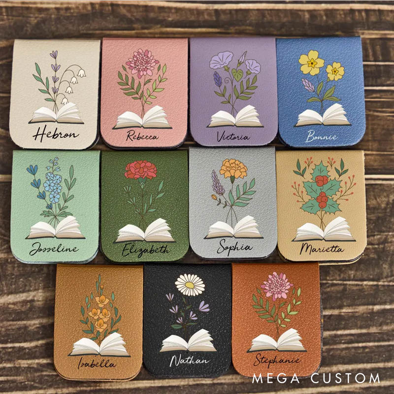 Personalized Birth Flower Magnetic Bookmark A Meaningful Book Lover Gift for Women