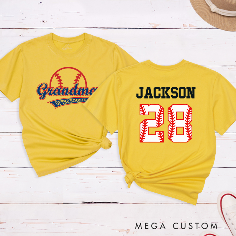 Personalized Baseball Name and Number T-Shirt for Grandma