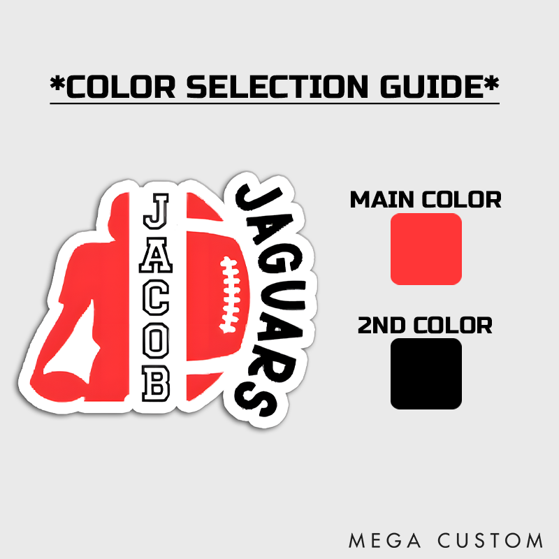 Personalized American Football and Rugby Sticker with Custom Team Name and Player Name, Football Team Spirit Gift