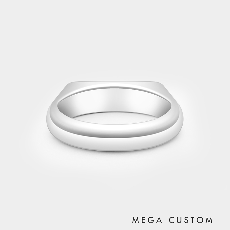 Personalized Sterling Silver Square and Rectangular Seal Ring Rings 925 Sterling Silver Gifts for Her