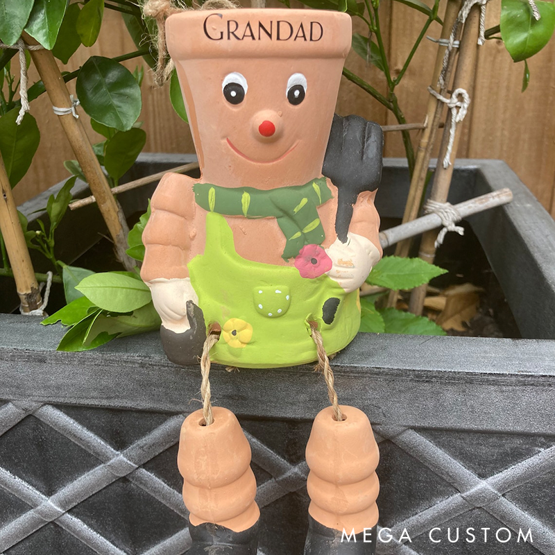 Personalised Plant Pot Man Dad's Garden Decor Gift Idea for Dad Grandad Gift Unique Men’s Gift Idea Garden Gift for Men