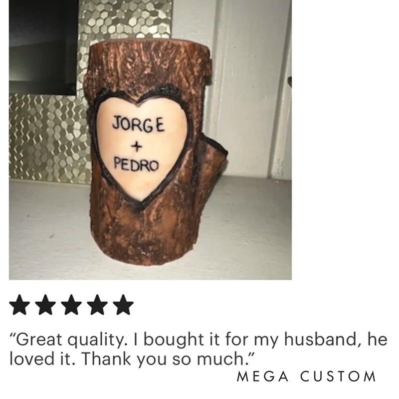 Personalized Log Candle (All Wax) Scented Soy Names Valentines Day Boyfriend Gift 16th Anniversary Christmas Gift For Him Or Her Romantic