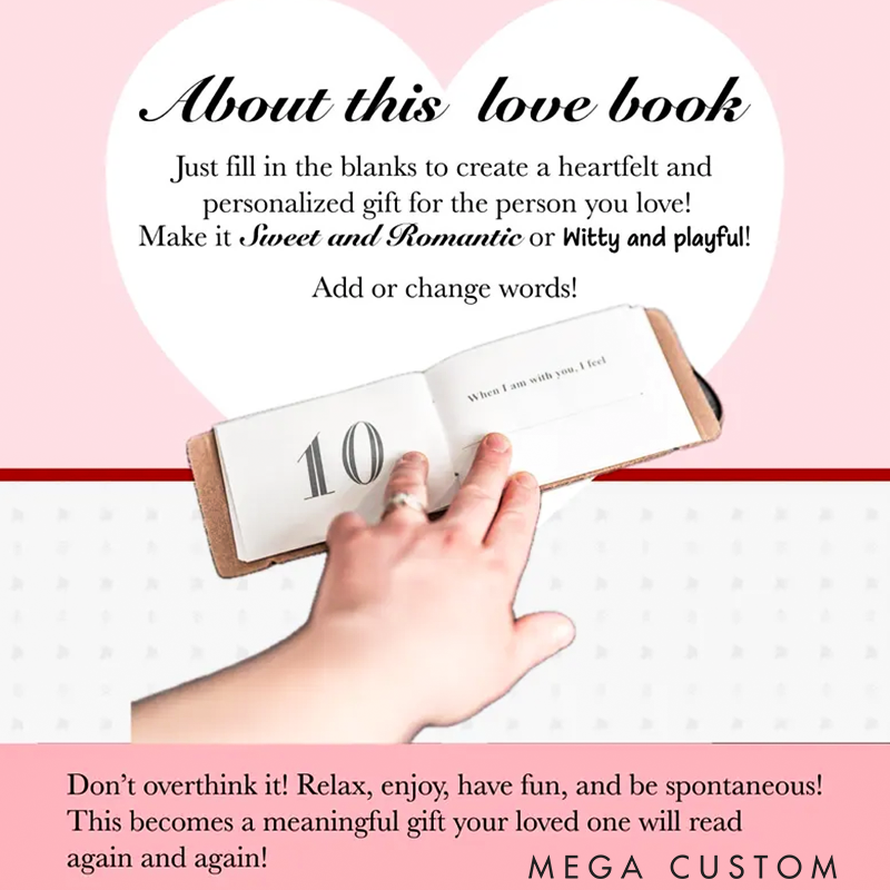 What I Love About You Leather Book Fill in the Blank Gift for Spouse or Significant Other Christmas Gift for Husband or Wife