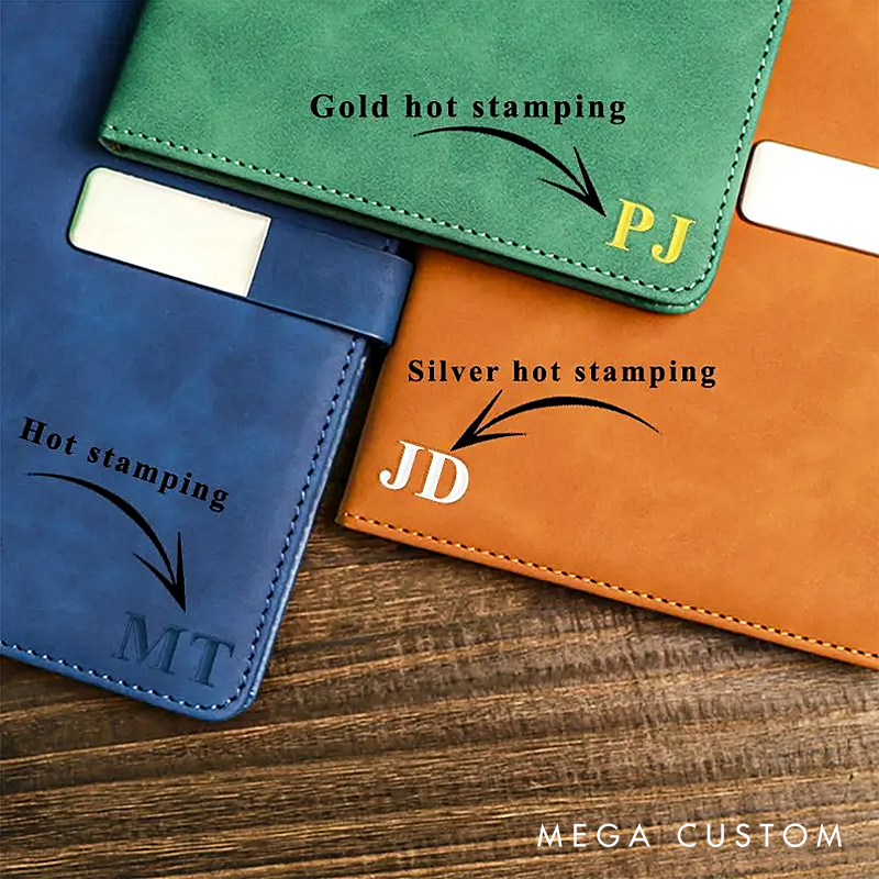 Personalized Leather Notebook Custom Leather Journal Set Personalised A5 Vegan Leather Notebook Initial Notebook Gifts Personalized journal