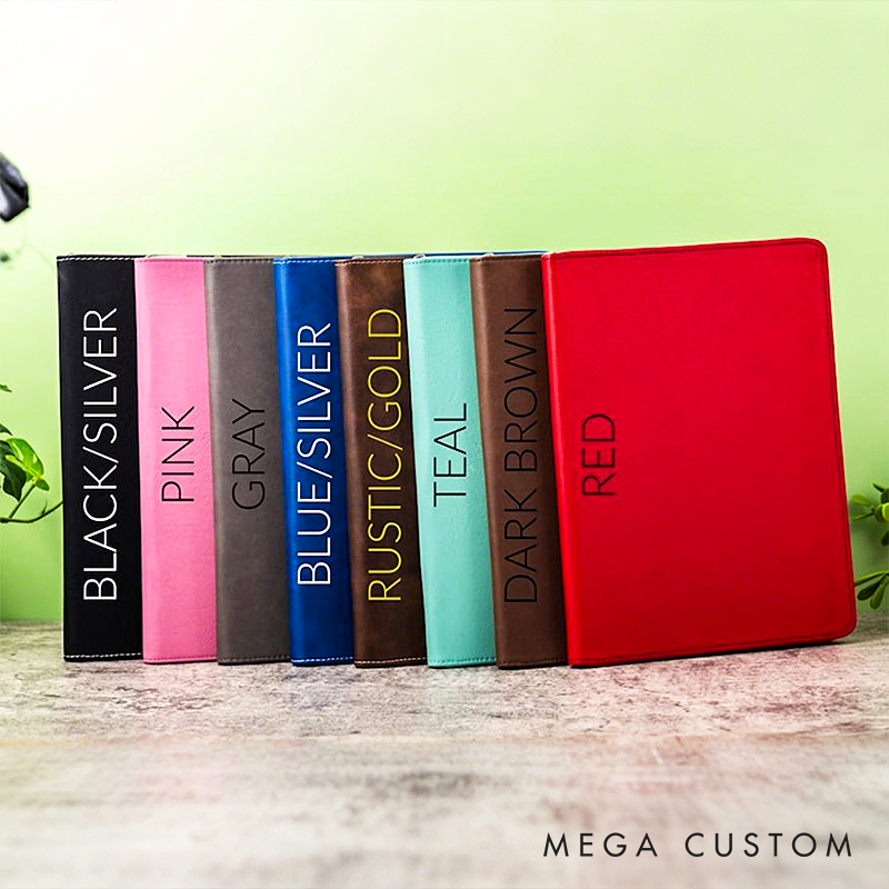 Personalized Refillable Portfolio Custom Portfolio With Zipper Custom Leather Portfolio Personalized Padfolio Business Gift Phd Gift