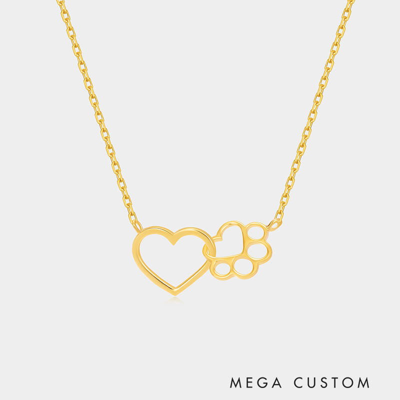 Personalized Heart-shaped Paw Bracelet A Gift for Your Beloved 925 Sterling Silver Necklace