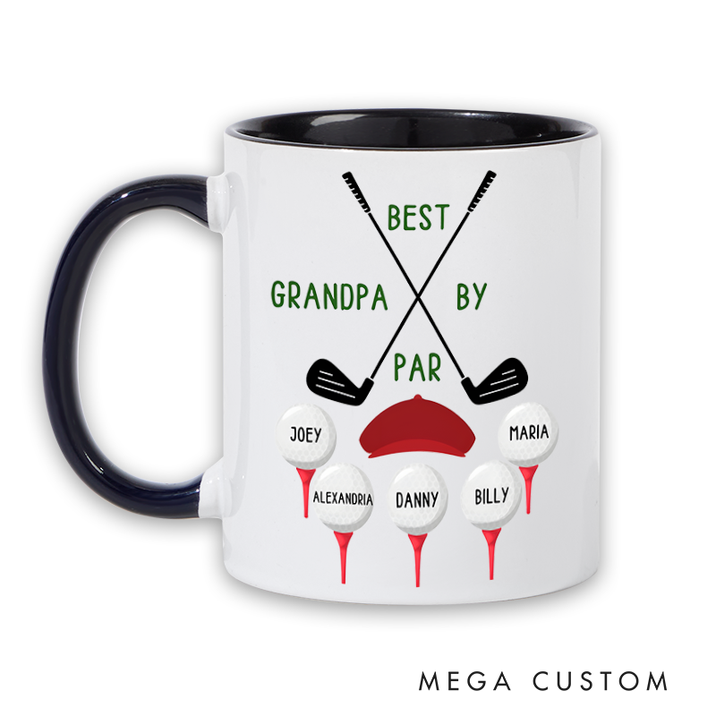 Personalized Golf Mug with Customizable Title Crossed Clubs and Golf Ball Design Thoughtful Gift for Golf Lovers and Special Occasions