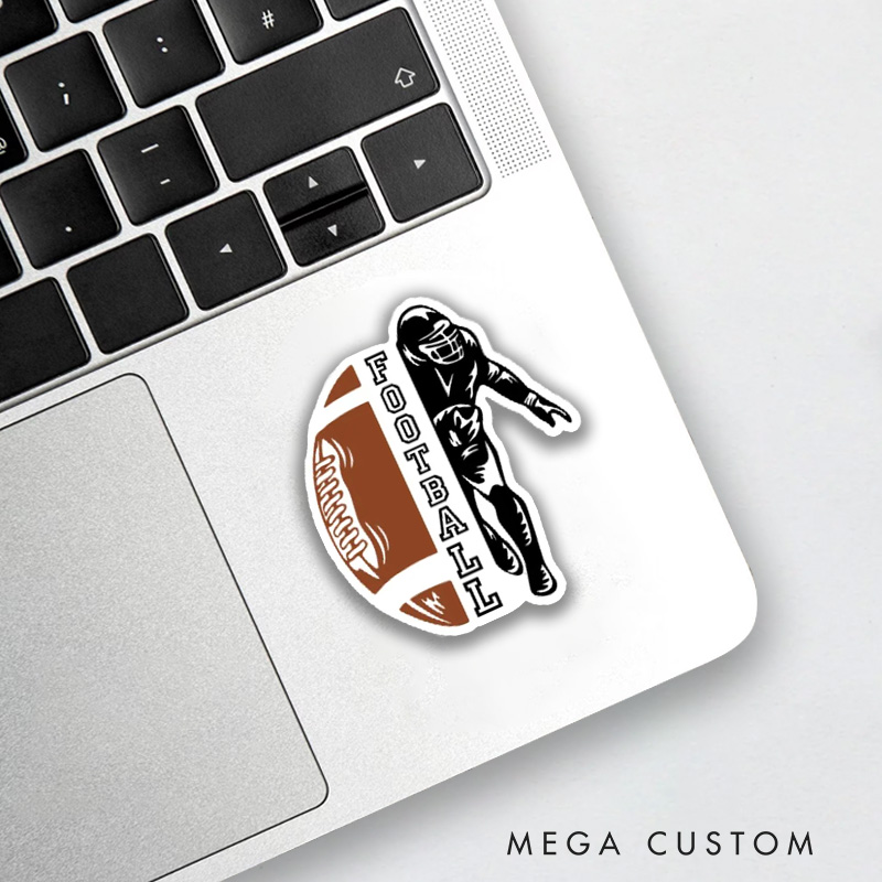 Personalized American Football Team Sticker with Custom Player Tsxt for Water Bottle Decal
