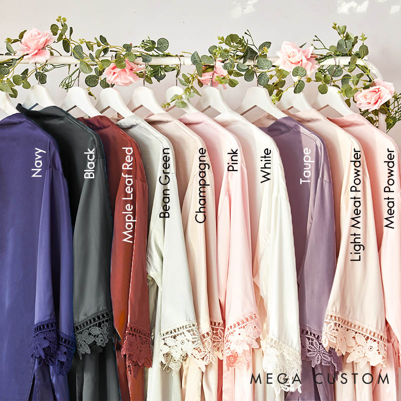 Personalized Bride Heart Robes Bridesmaid Robes Wedding Dressing Gown Bachelorette Party Robes