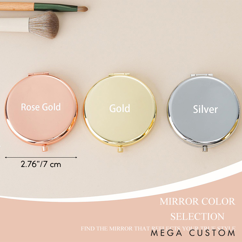 Personalized Maid of Honor Eucalyptus and Geometric Wreath Mirror Bride Compact Mirror Bachelorette Party Gift