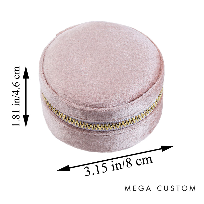 Personalized Bridesmaid Wreath Jewelry Box Bride Round Velvet Jewelry Box for Her Wedding Bachelorette Party Gift