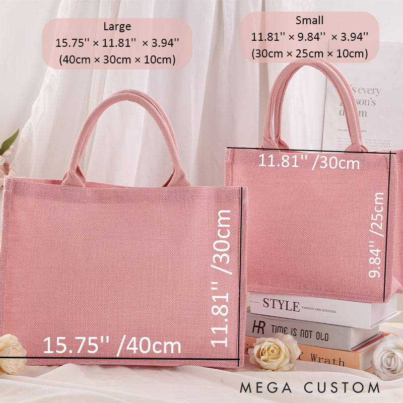 Personalized Bridesmaid Floral Wreath Initials Burlap Tote Bag with Name Maid of Honor Tote Bag