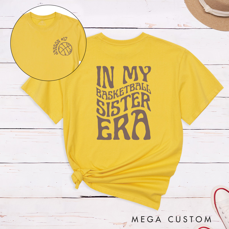 Personalized Oversized Basketball T-Shirt Design Featuring Custom Name Player Number Minimal Front Graphic Bold Back Text