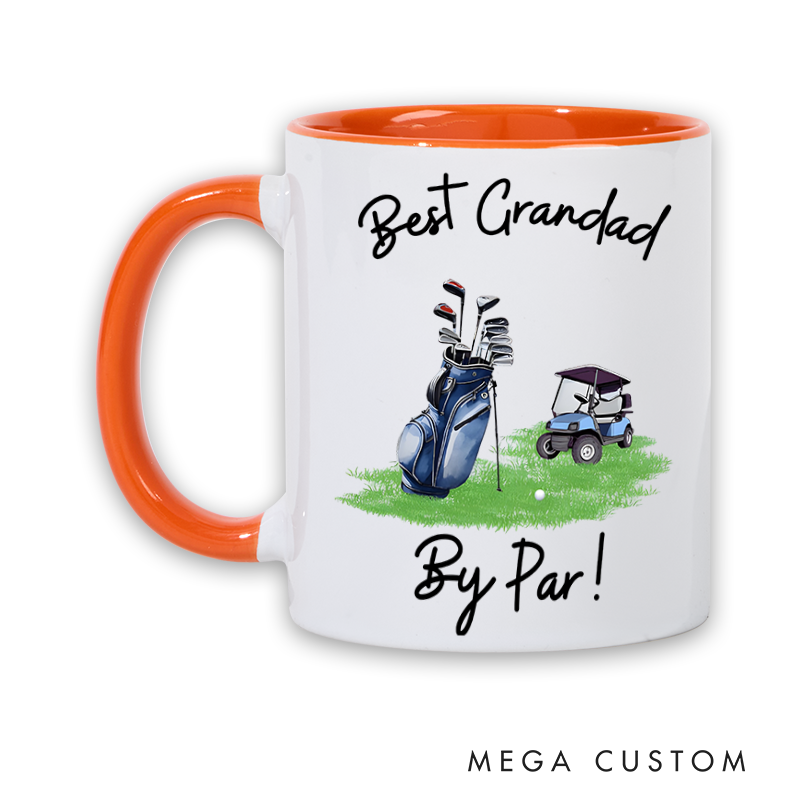 Personalized Golf Mug with Customizable Title Golf Bag and Cart Design Perfect Gift for Golf Lovers and Special Occasions