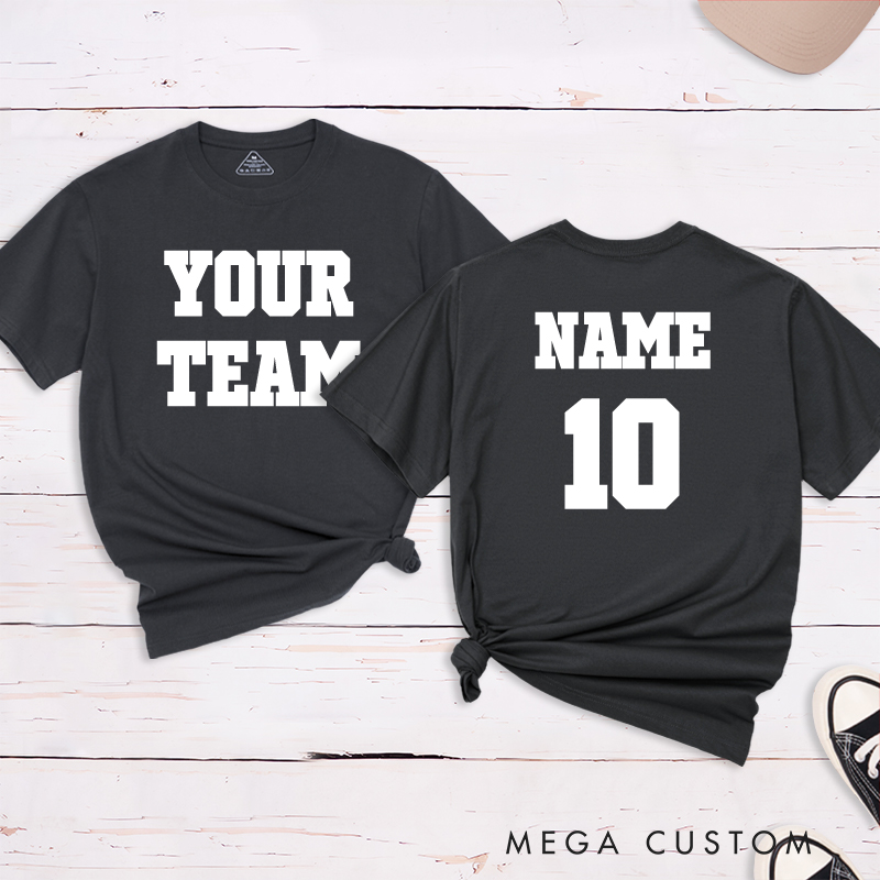 Personalized Sports T-Shirt with Custom Team Name and Player Name and Number 