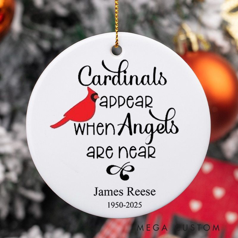 Personalized Cardinal Christmas Ornament Memorial Ornament for Loss of Loved One Red Cardinal Bereavement Gifts Christmas Remembrance