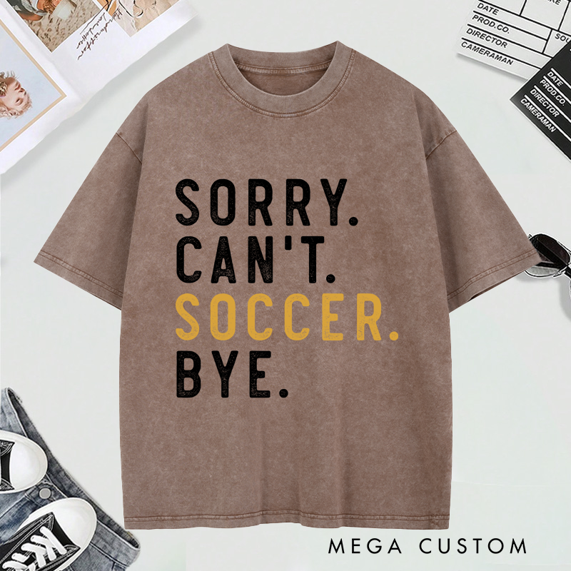 Personalized Soccer Washed T-Shirt – Custom Sporty Design for Soccer Lovers