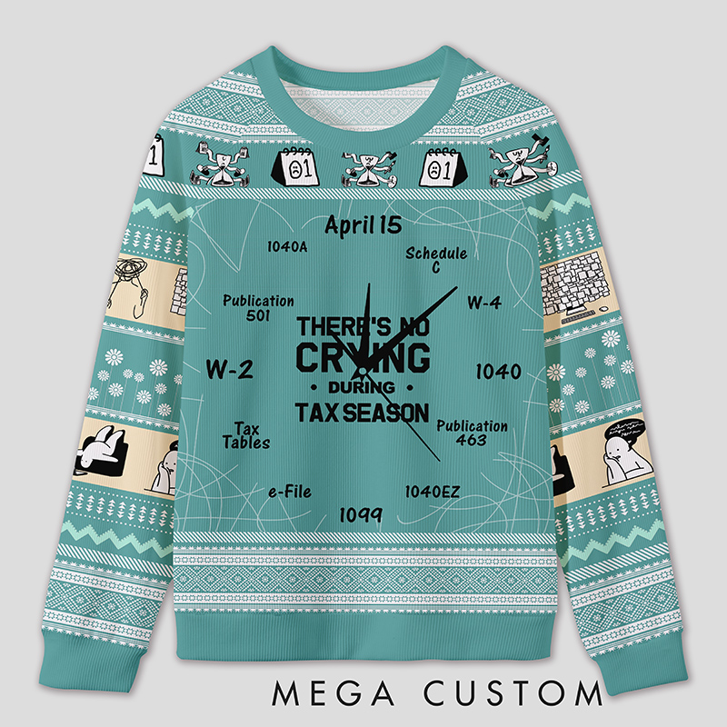 Personalized Tax Countdown Humor Ugly Sweater Office Holiday Party Gift for Accounting Pros