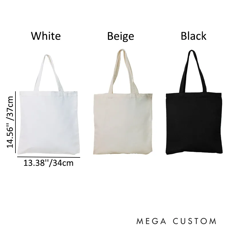 Personalized Pink Doll Inspired Reusable Canvas Tote Bag with Name Valentines Day Gift for Friend Galentines Gift for Besties