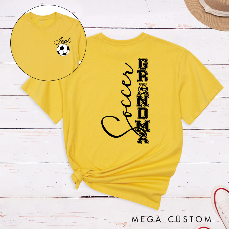 Personalized Soccer Grandma T-Shirt with Custom Name 