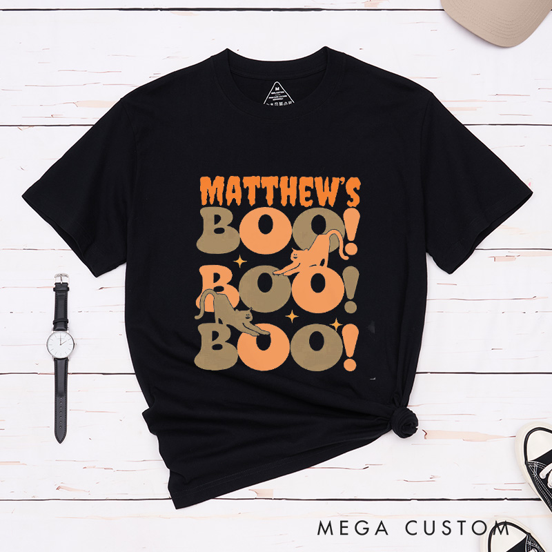 Personalized Couple Halloween Matching T-Shirt Funny Boo Matching Halloween Shirt Gift For Him and Her 