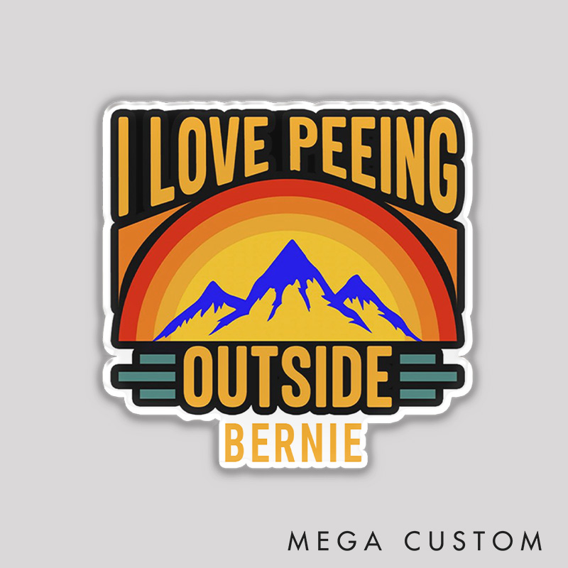 Personalized I Love Peeing Outside Refrigerator Magnets Adventure Camping Mountain Magnets for Nature Travelers Outdoors Lover Gift