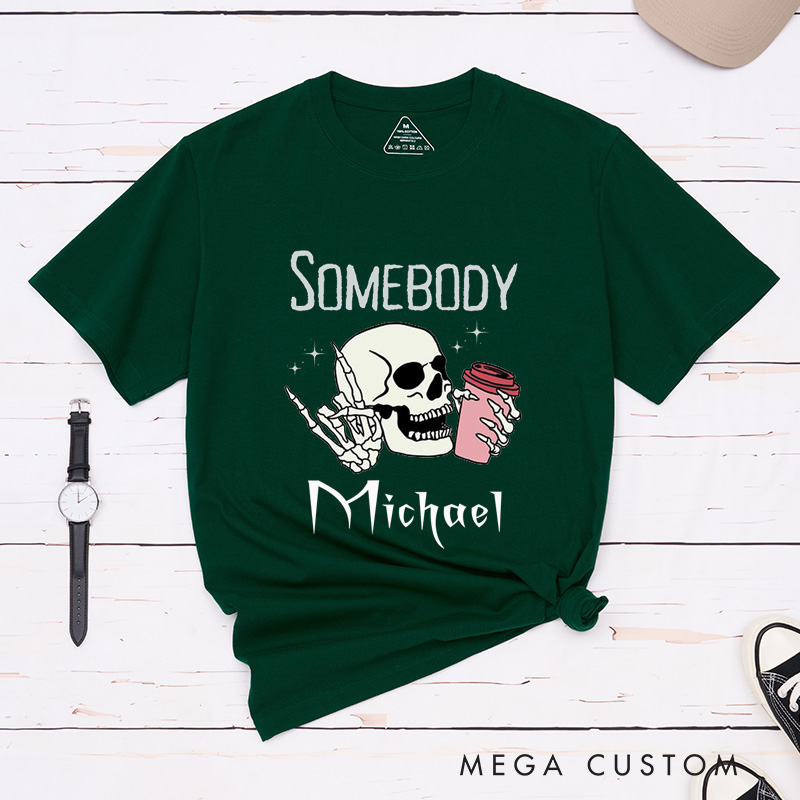 Personalized Funny Somebody and Somebody's Problem Skeleton Halloween Couple Matching Shirt