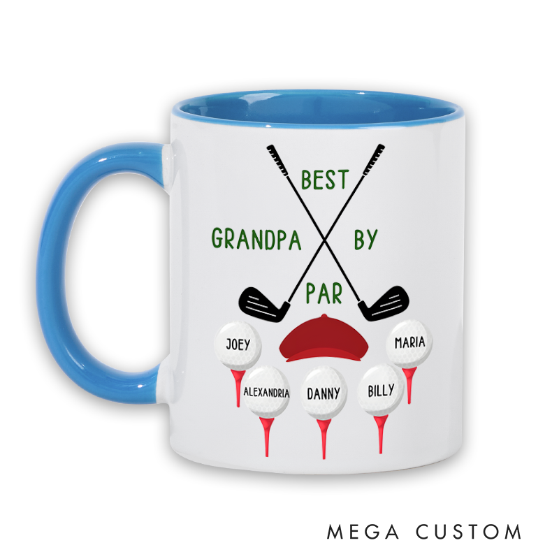 Personalized Golf Mug with Customizable Title Crossed Clubs and Golf Ball Design Thoughtful Gift for Golf Lovers and Special Occasions