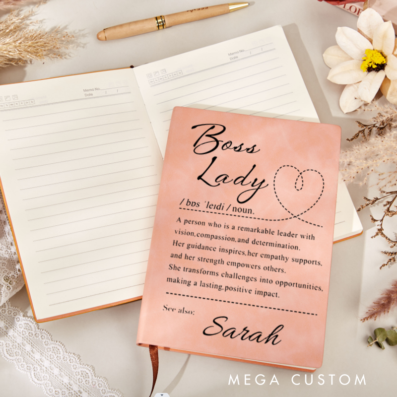 Personalized Leather Notebook for Office Worker the Best Teacher Boss Lady Design Notebook Appreciation Gift for Bosses