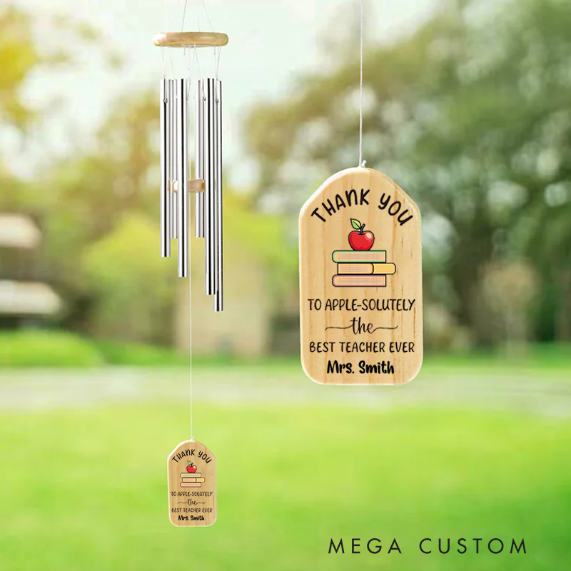 Personalized Wind Chimes for Teacher the Best Teacher Ever Teacher Appreciation Gift
