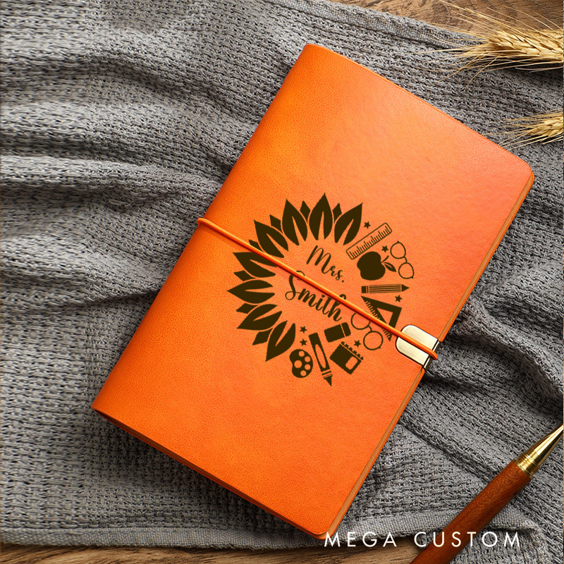 Personalized Teacher Devotional Notebook Flower Teaching Tools Design Notebook Appreciation Gift for Teachers