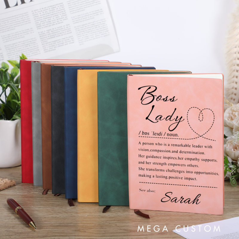 Personalized Leather Notebook for Office Worker the Best Teacher Boss Lady Design Notebook Appreciation Gift for Bosses